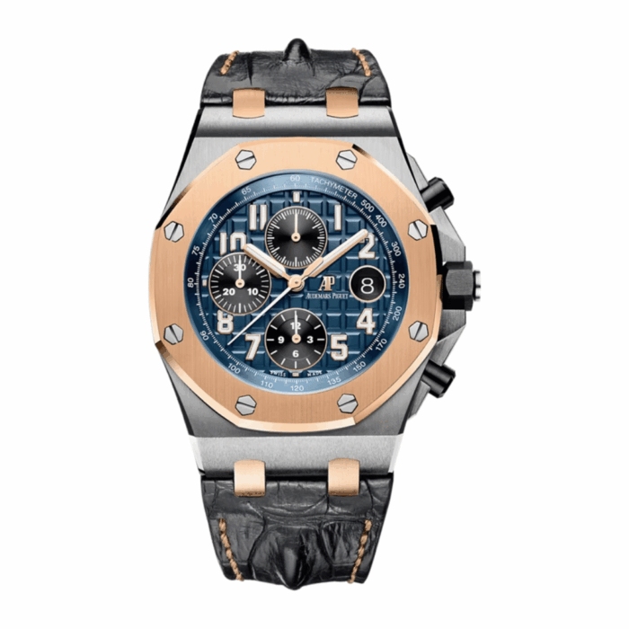 Audemars Piguet Offshore Chronograph Blue Dial Leather Replica - Image 1