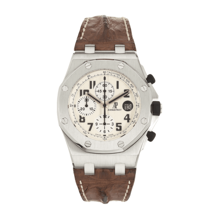Audemars Piguet Offshore Chronograph White Dial Leather Replica - Image 1