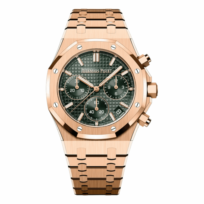 Audemars Piguet Royal Chronograph Rose Gold Green Dial Replica - Image 1