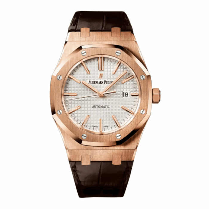 Audemars Piguet Royal Oak White Leather Replica - Image 1