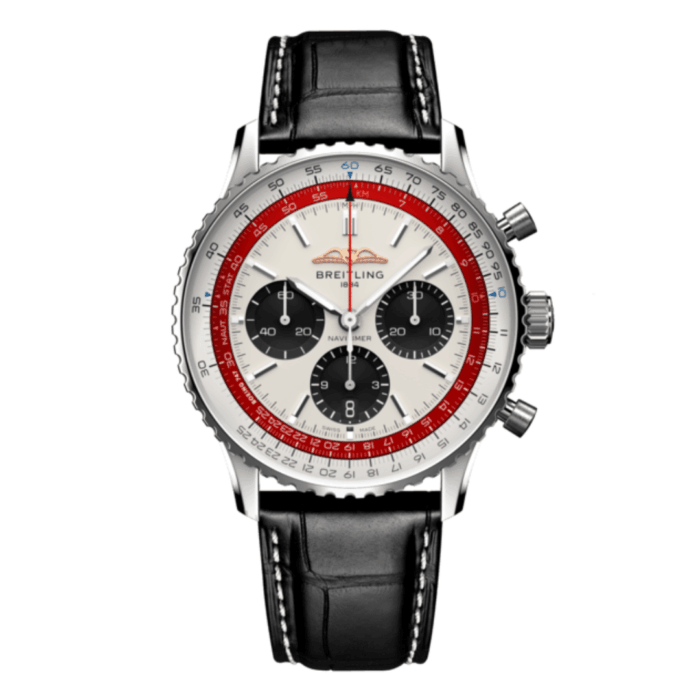 Breitling Navitimer B01 Chronograph White and Red Dial Replica - Image 1